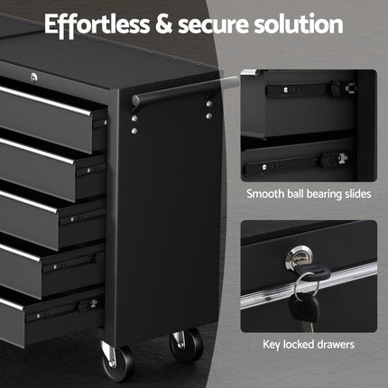 Giantz Tool Chest Trolley 10 Drawers Toolbox Storage Black.
