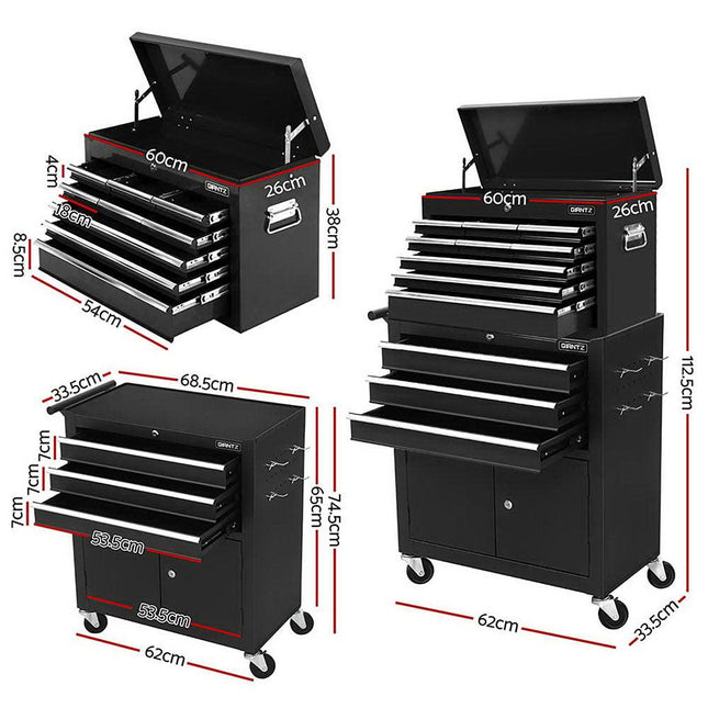 Giantz Tool Chest Trolley 12 Drawers Storage Cabinet Toolbox.