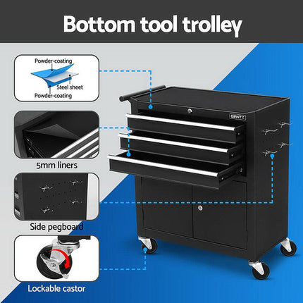 Giantz Tool Chest Trolley 12 Drawers Storage Cabinet Toolbox.