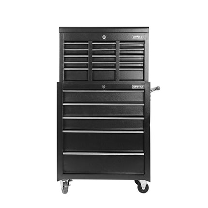 Giantz 14 Drawer Tool Box Cabinet Chest Mechanic Garage Storage Trolley Black.