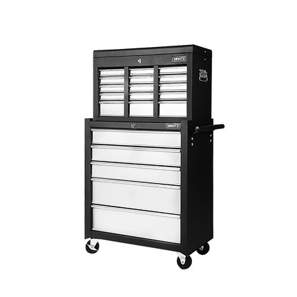 Giantz 14 Drawer Tool Box Cabinet Chest Mechanic Garage Storage Trolley Grey.