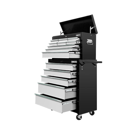 Giantz 14 Drawer Tool Box Cabinet Chest Mechanic Garage Storage Trolley Grey.