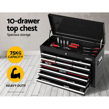 Giantz 17 Drawer Tool Box Cabinet Chest Trolley Toolbox Garage Storage Box Black.