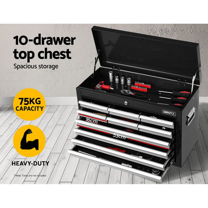 Giantz 17 Drawer Tool Box Cabinet Chest Trolley Toolbox Garage Storage Box Grey.