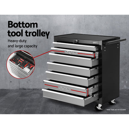 Giantz 17 Drawer Tool Box Cabinet Chest Trolley Toolbox Garage Storage Box Grey.