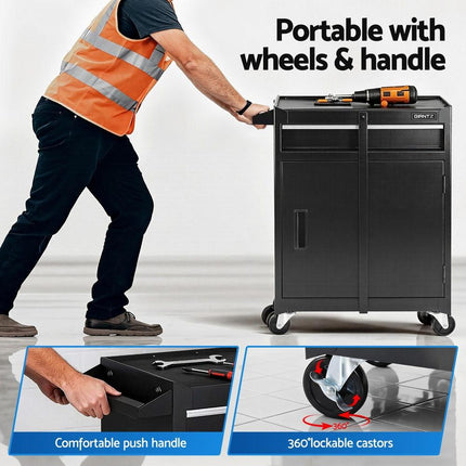 Giantz Tool Chest Trolley Cabinet Rolling Toolbox Garage Storage Tools organizer.