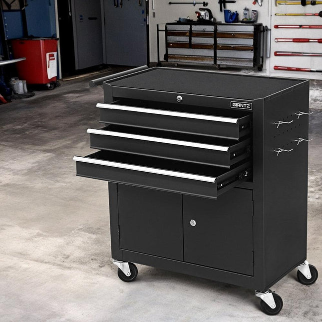 Giantz 3 Drawer Tool Box Chest Cabinet Toolbox Storage Garage Organiser Wheels.