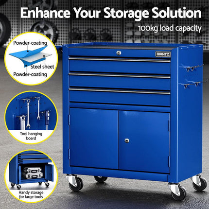 Giantz 3 Drawer Tool Box Cabinet Chest Toolbox Garage Storage Organiser.