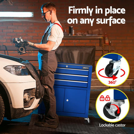 Giantz 3 Drawer Tool Box Cabinet Chest Toolbox Garage Storage Organiser.