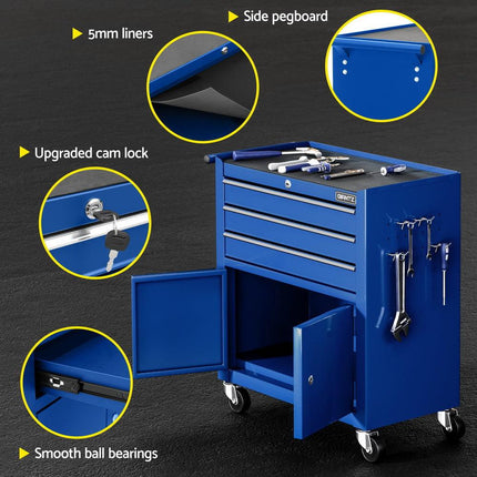 Giantz 3 Drawer Tool Box Cabinet Chest Toolbox Garage Storage Organiser.