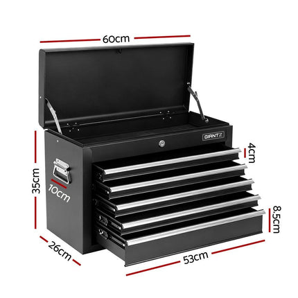GIANTZ 5 Drawer Tool Chest Box Cabinet Lockable Garage Storage Organiser Black.