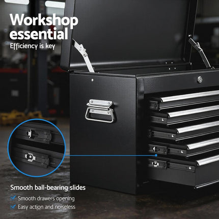 GIANTZ 5 Drawer Tool Chest Box Cabinet Lockable Garage Storage Organiser Black.