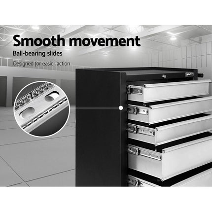 Giantz 5 Drawer Tool Box Cabinet Chest Trolley Box Garage Storage Toolbox Grey.