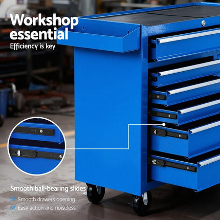 Giantz 6 Drawer Tool Chest Trolley Cabinet Cart Toolbox Storage Organiser Wheels.
