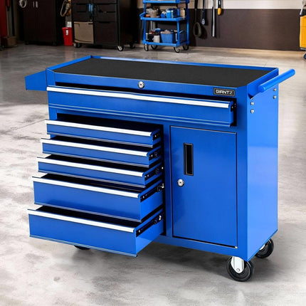 Giantz 6 Drawer Tool Chest Trolley Cabinet Cart Toolbox Storage Organiser Wheels.