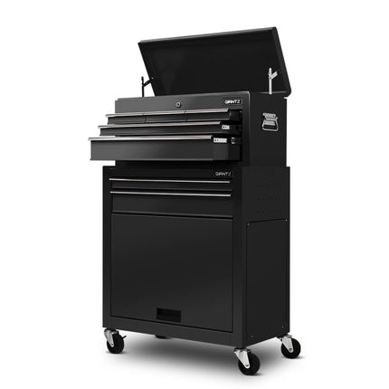 Giantz 7 Drawer Tool Box Cabinet Chest Trolley Toolbox Garage Storage Black.