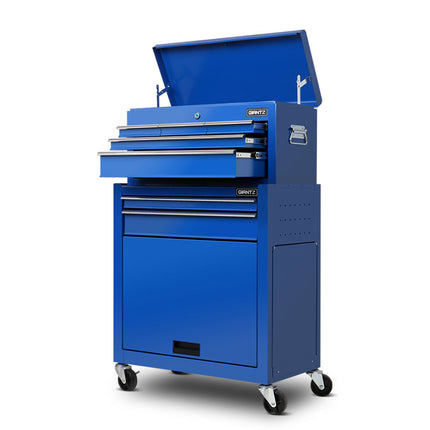 Giantz 7 Drawer Tool Box Cabinet Chest Trolley Toolbox Garage Storage Blue.