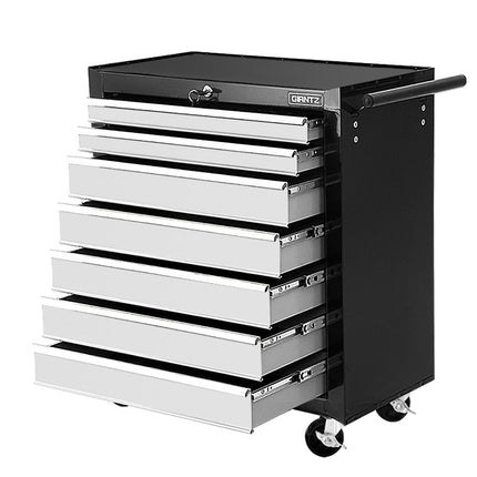 Giantz 7 Drawer Tool Box Cabinet Chest Trolley Storage Garage Toolbox Grey.