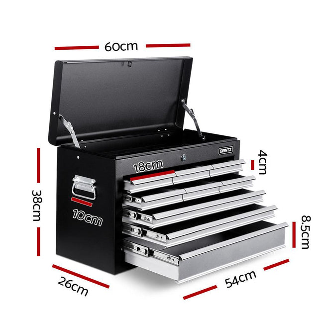 Giantz 9 Drawer Tool Box Cabinet Chest Toolbox Storage Garage Organiser Grey.