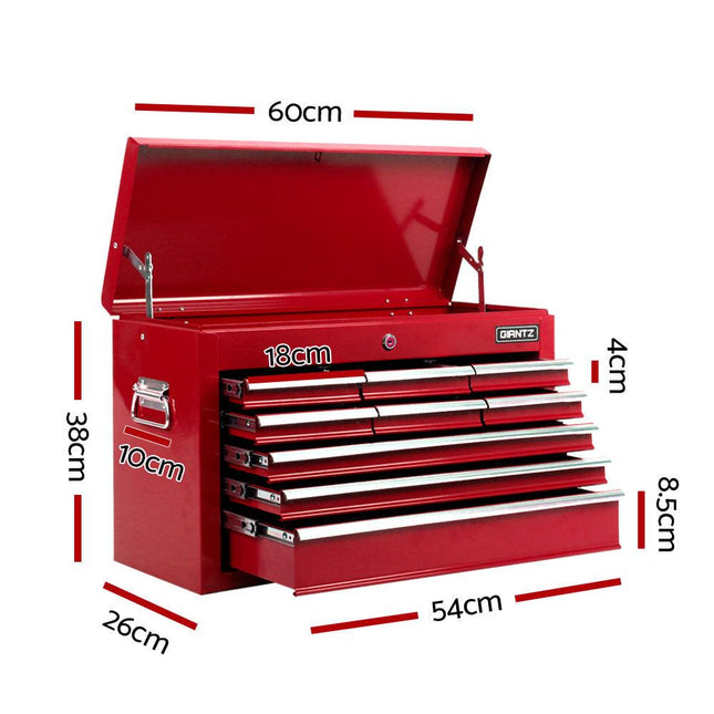 Giantz 9 Drawer Tool Box Cabinet Chest Toolbox Storage Garage Organiser Red.