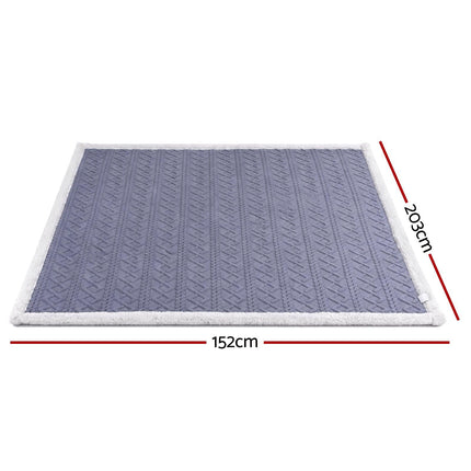 Giselle 152x203cm Throw Blanket Double-Sided Fleece Lightweight For Sofa Couch Bed Queen.