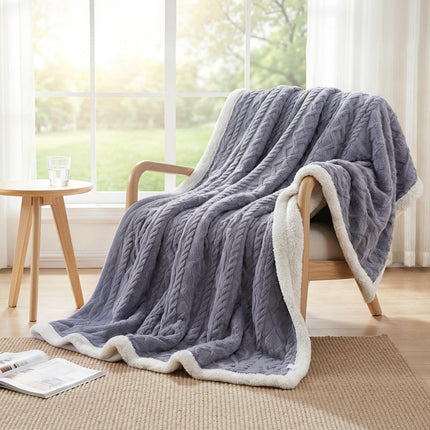 Giselle 203x230cm Throw Blanket Double-Sided Fleece Lightweight For Sofa Couch Bed.