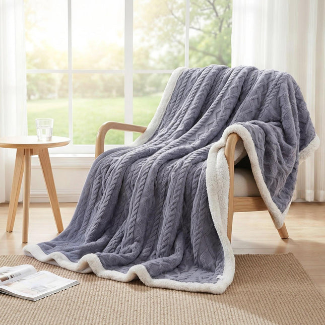 Giselle 203x230cm Throw Blanket Double-Sided Fleece Lightweight For Sofa Couch Bed.