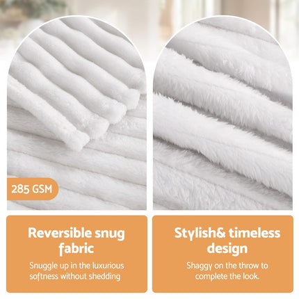 Giselle 152x203cm Throw Blanket Queen Fleece Lightweight Cozy Sofa Couch Bed Throw.
