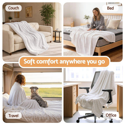 Giselle 203x230cm Throw Blanket Fleece Soft Lightweight Cozy Sofa Couch Bed Throw.