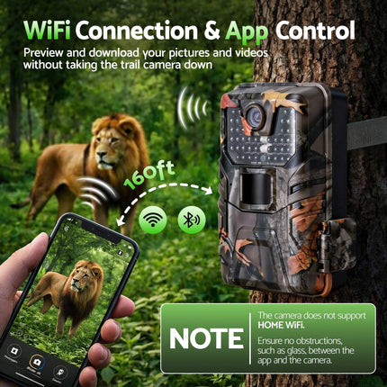 UL-TECH 4K WiFi Trail Camera 48MP 0.2s Trigger Game Camera Camo.