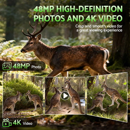 UL-TECH 4K WiFi Trail Camera 48MP 0.2s Trigger Game Camera Camo.