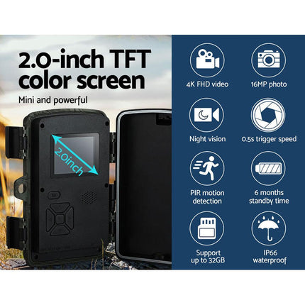 UL-tech 4K 16MP Trail Camera Wildlife Hunting Security Cam Night Vision.