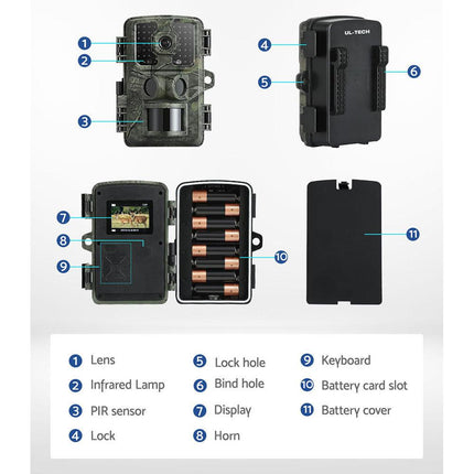 UL-tech 4K 16MP Trail Camera Wildlife Hunting Security Cam Night Vision.