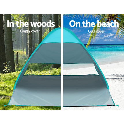 Weisshorn Pop Up Beach Tent Camping Hiking 3 Person Sun Shade Fishing Shelter.