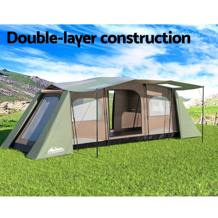 Weisshorn Instant Up Camping Tent 10 Person Outdoor Family Hiking Tents 3 Rooms.