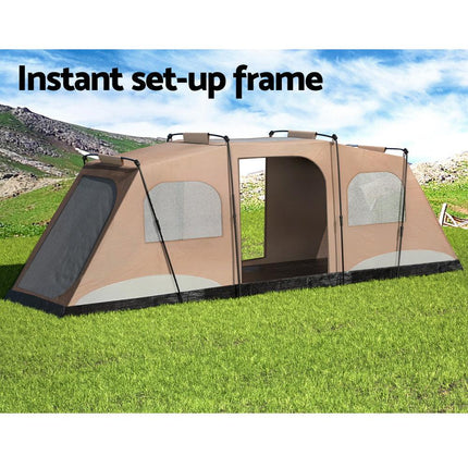 Weisshorn Instant Up Camping Tent 10 Person Outdoor Family Hiking Tents 3 Rooms.