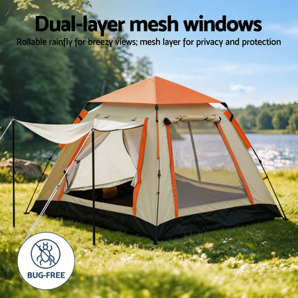 Weisshorn Pop Up Camping Tent 3-4 Person Automatic Tent Instant Setup Waterproof.