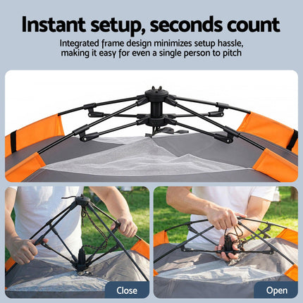 Weisshorn 2 Person Instant Pop Up Camping Tent Automatic Waterproof Hiking Beach.