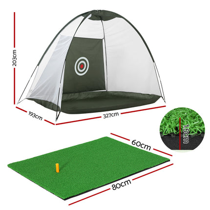 Everfit 3M Golf Practice Net And Training Mat Set Driving Target Green.