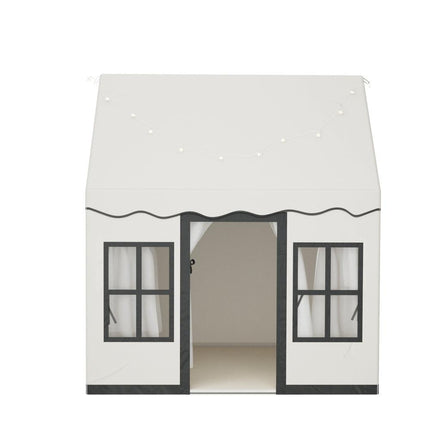Keezi Kids Play Tent Playhouse Castle with String Lights Floor Mat Side Pocket.