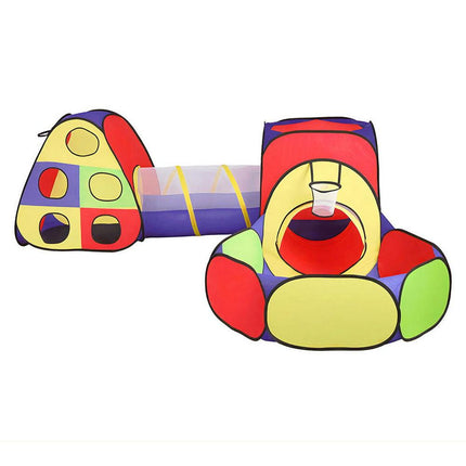Keezi Kids Play Tent Pop Up Teepee Playhouse Ball Pit Crawl Tunnel Basketball Hoop.