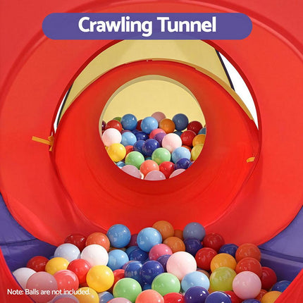 Keezi Kids Playhouse Play Tent Pop Up Teepee Castle Crawl Tunnel Outdoor Indoor Toys Children Gift.