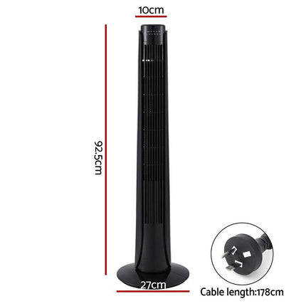 Devanti Tower Fan Oscillating 3 Speeds with Remote 93cm.