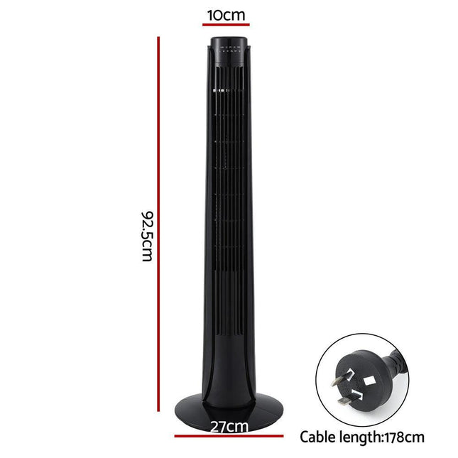 Devanti Tower Fan Oscillating 3 Speeds with Remote 93cm.