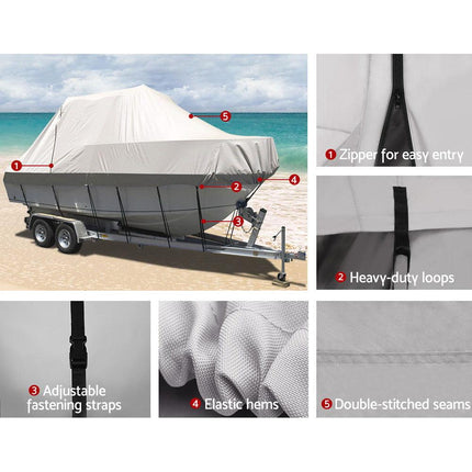 Seamanship 17-19ft Boat Cover Trailerable Jumbo 600D Marine Heavy Duty.