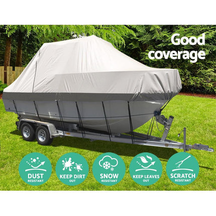Seamanship Boat Cover 21-23ft Trailerable Jumbo Marine 600D Heavy Duty Grey.