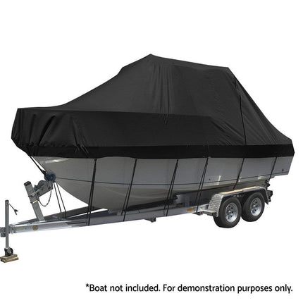Seamanship Boat Cover 25-27ft Trailerable Jumbo Marine 600D Heavy Duty Black.