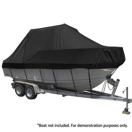 Seamanship Boat Cover 25-27ft Trailerable Jumbo Marine 600D Heavy Duty Black.