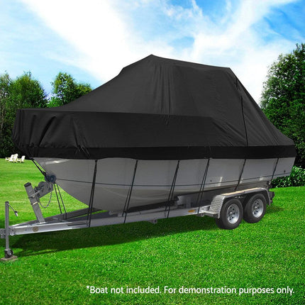 Seamanship Boat Cover 25-27ft Trailerable Jumbo Marine 600D Heavy Duty Black.
