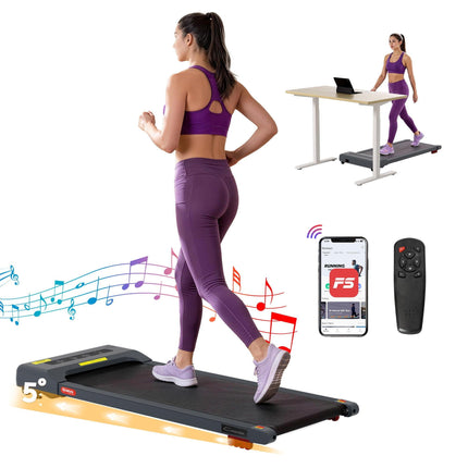 Everfit Treadmill Electric Walking Pad Incline Under Desk Home Gym 380mm Grey.